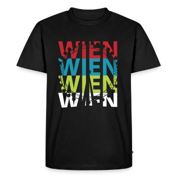 Wien - Männer Premium Bio T-Shirt - Schwarz - Vorne - Nico (187cm)