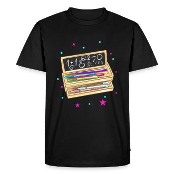 Dossier étudiant pour la scolarisation - T-shirt Premium bio Homme - noir - Devant - Nico (187cm)