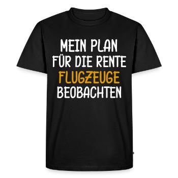 Plan Pension Planes Watching Gift Grandpa - Men's Premium Organic T-Shirt - black - Front - Nico (187cm)
