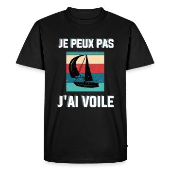 Je peux pas j'ai voile - T-shirt Premium bio Homme - noir - Devant - Nico (187cm)