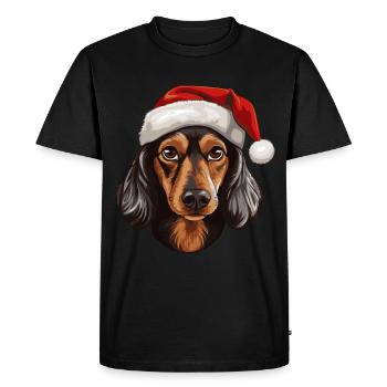 Dachshund Dog Dachshund Head Christmas - Men's Premium Organic T-Shirt - black - Front - Nico (187cm)
