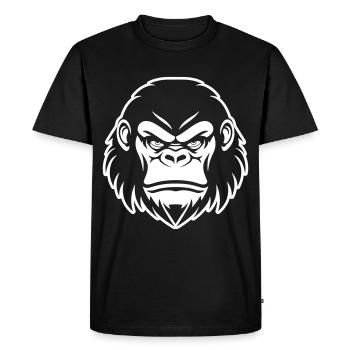 Gorilla Head - Men's Premium Organic T-Shirt - black - Front - Nico (187cm)