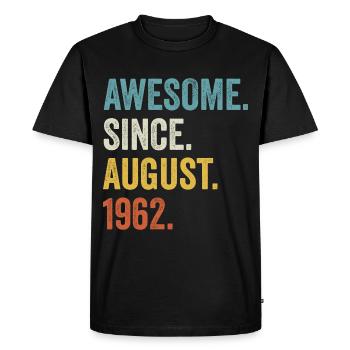 Awesome Since August 1962 60e anniversaire - T-shirt Premium bio Homme - noir - Devant - Nico (187cm)