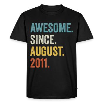 Awesome Since August 2011 11e anniversaire - T-shirt Premium bio Homme - noir - Devant - Nico (187cm)