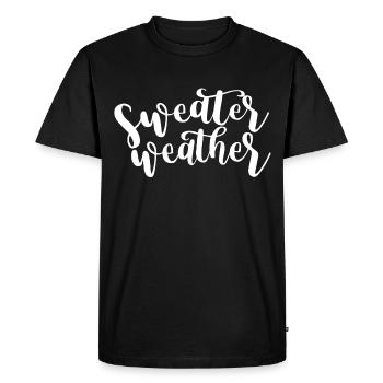 Pull météo météo automne tenue hiver - T-shirt Premium bio Homme - noir - Devant - Nico (187cm)