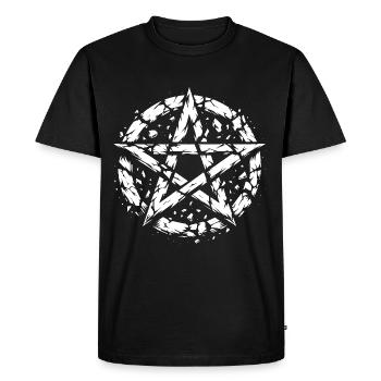 Pentagramme déchiré signe occulte - T-shirt Premium bio Homme - noir - Devant - Nico (187cm)