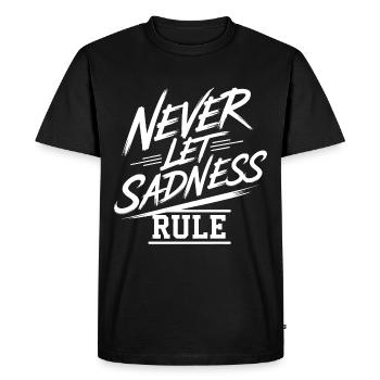 Ne laissez pas la tristesse régner l’emporter - T-shirt Premium bio Homme - noir - Devant - Nico (187cm)