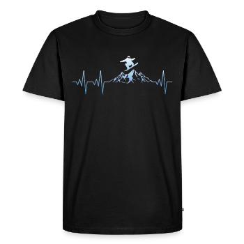 Snowboarder Snowboard Heartbeat - Men's Premium Organic T-Shirt - black - Front - Nico (187cm)