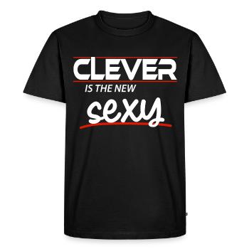 CLEVER is the new SEXY - Men's Premium Organic T-Shirt - black - Front - Nico (187cm)