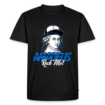 Amadeus Rock Me | Wolfgang Amadeus Mozart Classical - Men's Premium Organic T-Shirt - black - Front - Nico (187cm)