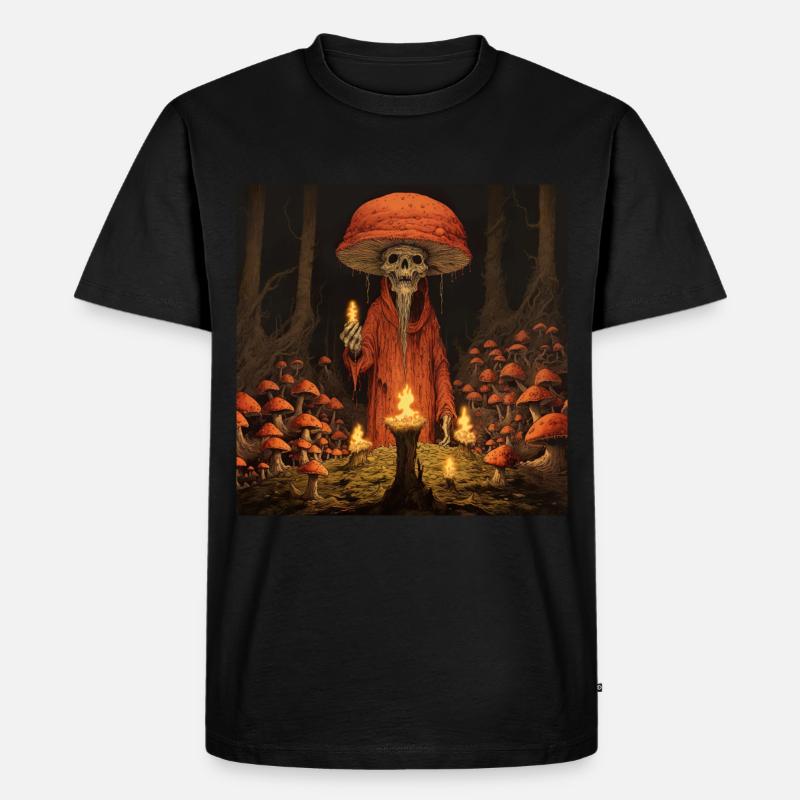 Satanic mushroom - Männer Premium Bio T-Shirt - Schwarz