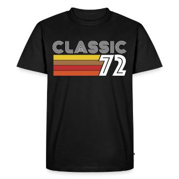 Classic 72 Anniversary Vintage 1972 - Men's Premium Organic T-Shirt - black - Front - Nico (187cm)