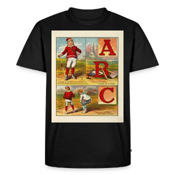Baseball ABC 1885 - Illustration de livre vintage No.4 - T-shirt Premium bio Homme - noir - Devant - Nico (187cm)