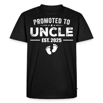 Promoted To Uncle Est 2025 Funny For New Uncle - Men's Premium Organic T-Shirt - black - Front - Nico (187cm)