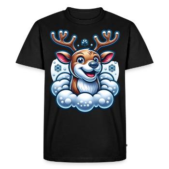 Neige de renne - T-shirt Premium bio Homme - noir - Devant - Nico (187cm)