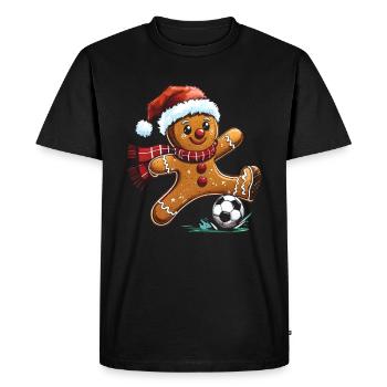Conception festive de bonhomme en pain d’épice - T-shirt Premium bio Homme - noir - Devant - Nico (187cm)