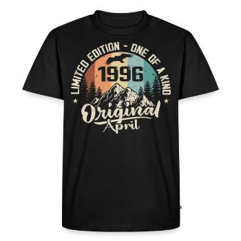 Cadeau Anniversaire Avril 1996 April 1996 - T-shirt Premium bio Homme - noir - Devant - Nico (187cm)