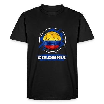 Drapeau du pays de football de la Colombie - T-shirt Premium bio Homme - noir - Devant - Nico (187cm)