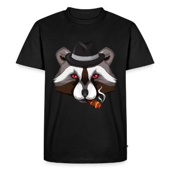 Mafia raccoon - Men's Premium Organic T-Shirt - black - Front - Nico (187cm)