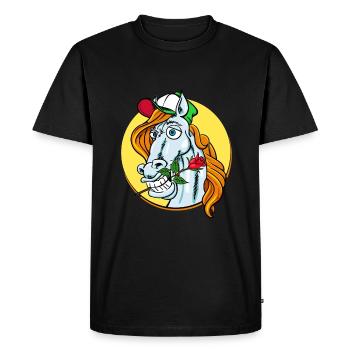 Roméo Lover Horse (cheval) - T-shirt Premium bio Homme - noir - Devant - Nico (187cm)
