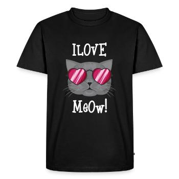 J'aime les chatons - T-shirt Premium bio Homme - noir - Devant - Nico (187cm)