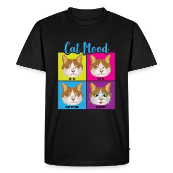 Funny Cat Moods - Men's Premium Organic T-Shirt - black - Front - Nico (187cm)