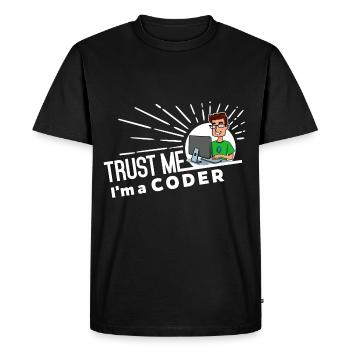 Programmer - Trust me - Men's Premium Organic T-Shirt - black - Front - Nico (187cm)