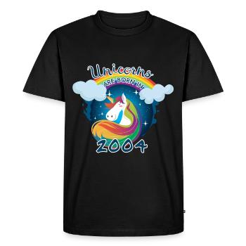 Les licornes sont nées en 2004 - T-shirt Premium bio Homme - noir - Devant - Nico (187cm)