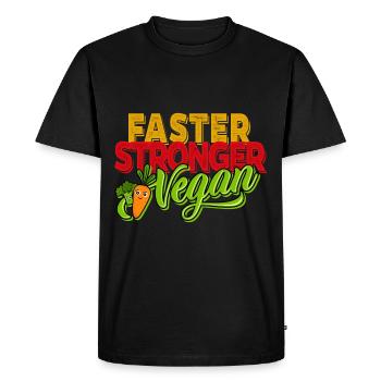 Végétarien végétalien - Végétalien plus fort plus rapide - T-shirt Premium bio Homme - noir - Devant - Nico (187cm)