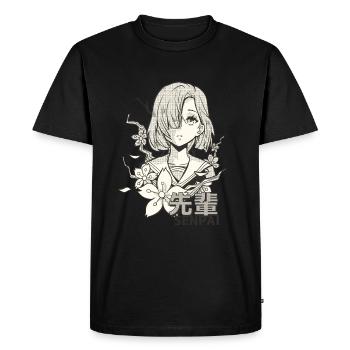 Anime girl black and white - Men's Premium Organic T-Shirt - black - Front - Nico (187cm)