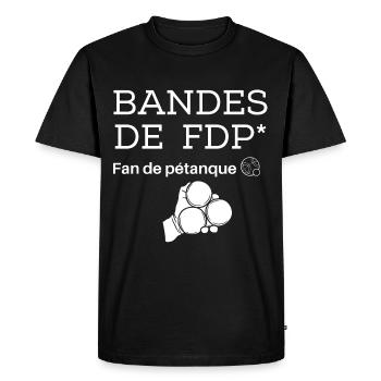 BANDES de fdp - T-shirt Premium bio Homme - noir - Devant - Nico (187cm)
