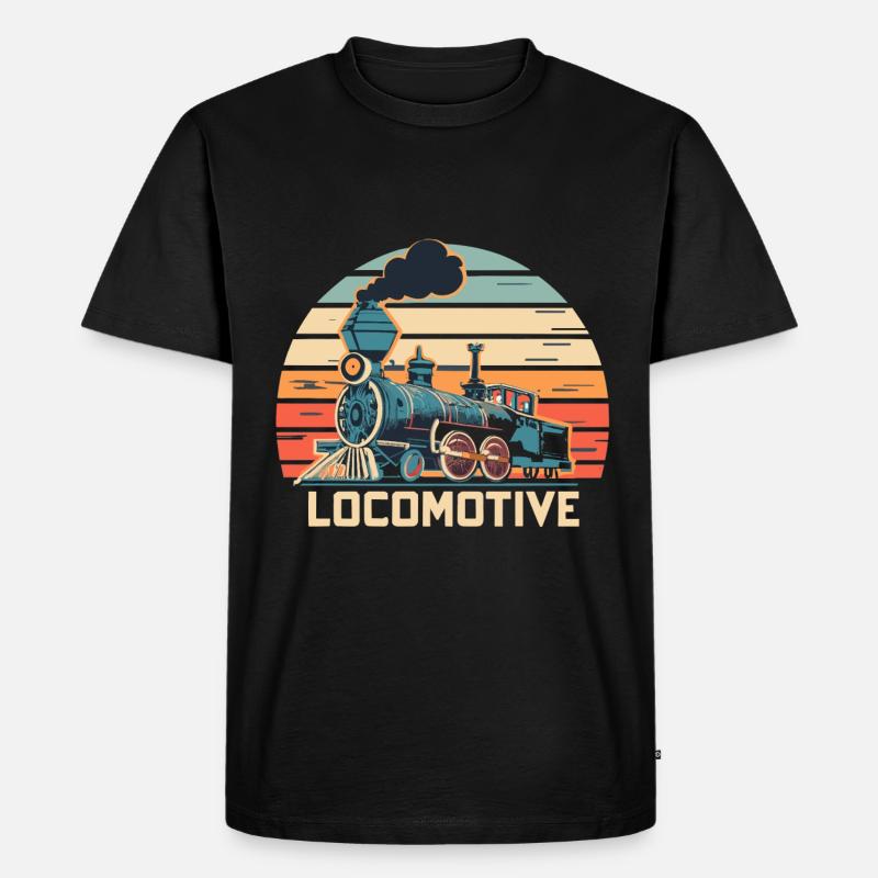 Lokomotive - Männer Premium Bio T-Shirt - Schwarz