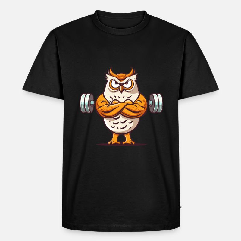 Eule - Männer Premium Bio T-Shirt - Schwarz