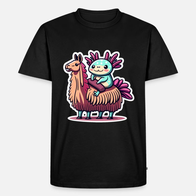 Axolotl - Männer Premium Bio T-Shirt - Schwarz