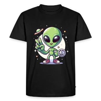 Alien de dessin animé - T-shirt Premium bio Homme - noir - Devant - Nico (187cm)