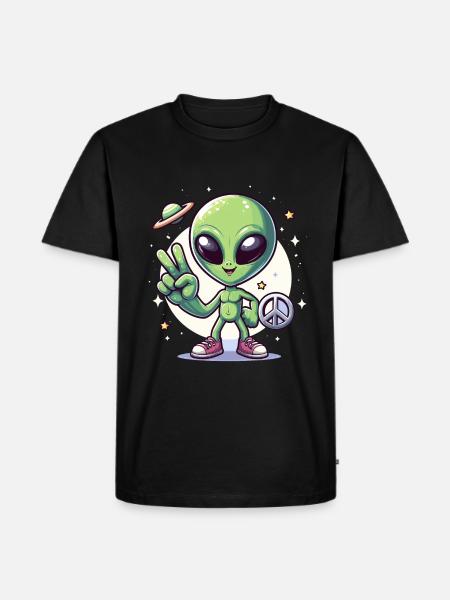Cartoon Alien - Men's Premium Organic T-Shirt - black