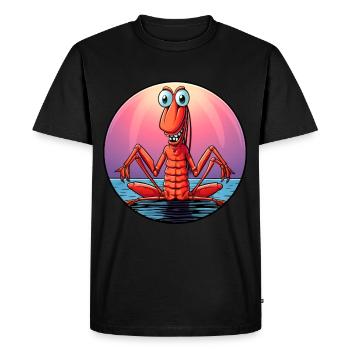 Crevettes de yoga - T-shirt Premium bio Homme - noir - Devant - Nico (187cm)