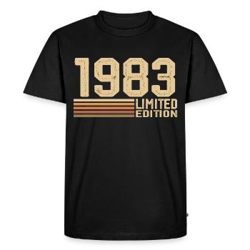 Né en 1983 anniversaire - Cadeau 1983 Vintage 1983 - T-shirt Premium bio Homme - noir - Devant - Nico (187cm)