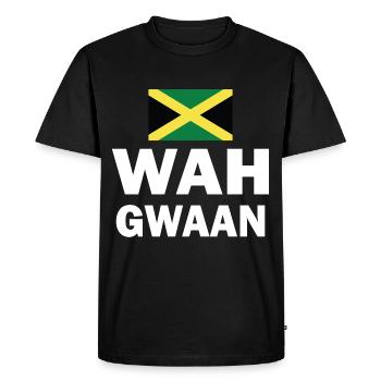 Wah Gwaan Slang Design Jamaica Jamaican Parade - T-shirt Premium bio Homme - noir - Devant - Nico (187cm)