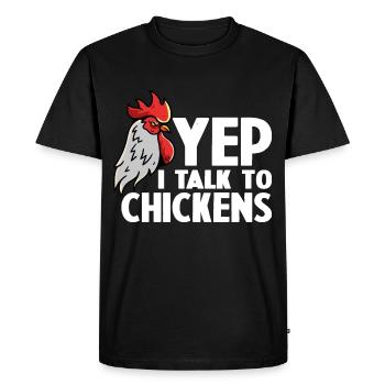 Funny Chicken For Men Women Crazy Chicken Farmer - T-shirt Premium bio Homme - noir - Devant - Nico (187cm)