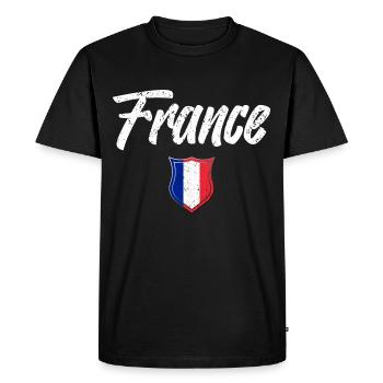 FRANCE - T-shirt Premium bio Homme - noir - Devant - Nico (187cm)