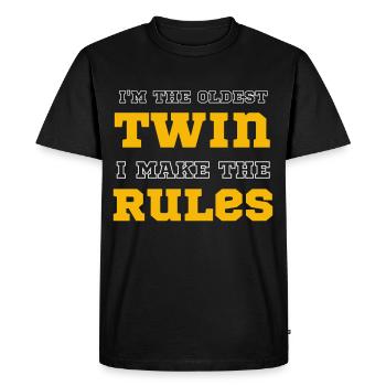 Je suis le jumeau le plus âgé Je rends les règles drôle de famille - T-shirt Premium bio Homme - noir - Devant - Nico (187cm)