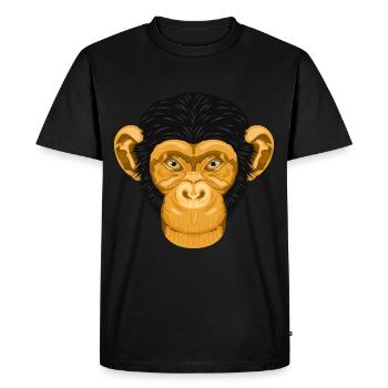 Monkey Chimpanzee Monkey - Men's Premium Organic T-Shirt - black - Front - Nico (187cm)