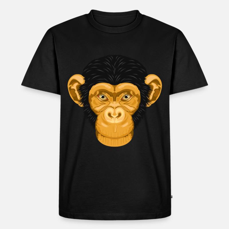 Affe Schimpanse Äffchen - Männer Premium Bio T-Shirt - Schwarz