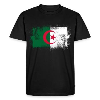 Algérie - T-shirt Premium bio Homme - noir - Devant - Nico (187cm)