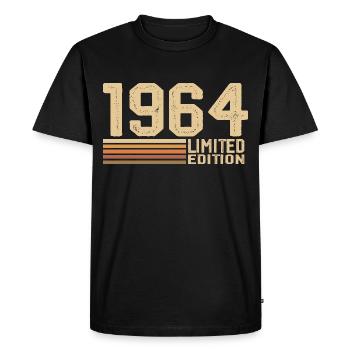 Né en 1964 anniversaire - Cadeau 1964 Vintage 1964 - T-shirt Premium bio Homme - noir - Devant - Nico (187cm)