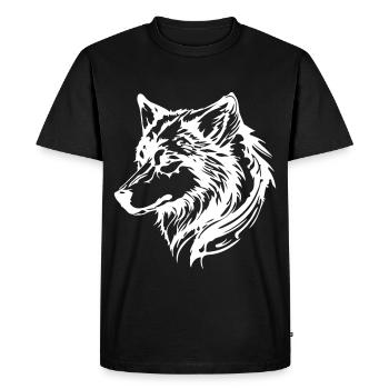 Wolf Head Animal - Men's Premium Organic T-Shirt - black - Front - Nico (187cm)