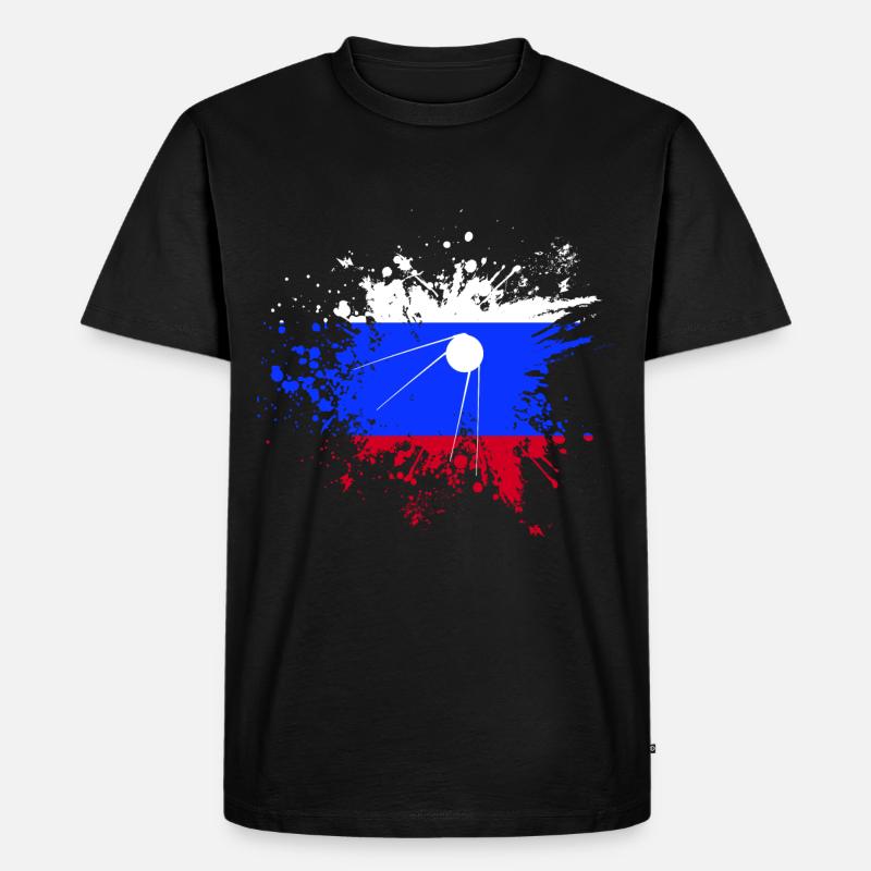 Sputnik Soviet - Männer Premium Bio T-Shirt - Schwarz