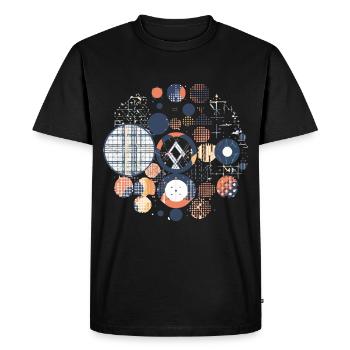 Motif géométrique vintage - T-shirt Premium bio Homme - noir - Devant - Nico (187cm)