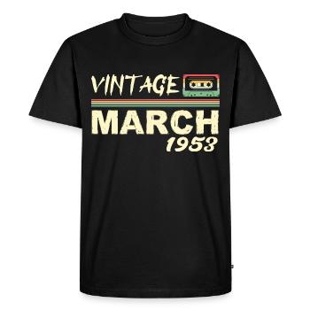 March 1953 - March 1953 - Men's Premium Organic T-Shirt - black - Front - Nico (187cm)